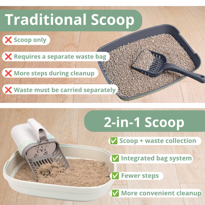 2-in-1 Cat Litter Scoop with Waste Bin